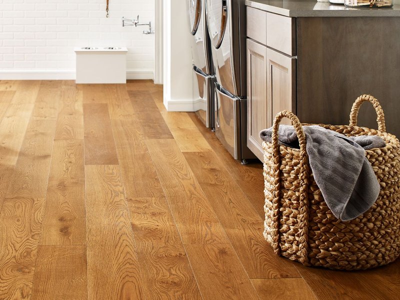 Laundry basket on a floor from Green Carpet Co. - The Flooring Connection in San Antonio